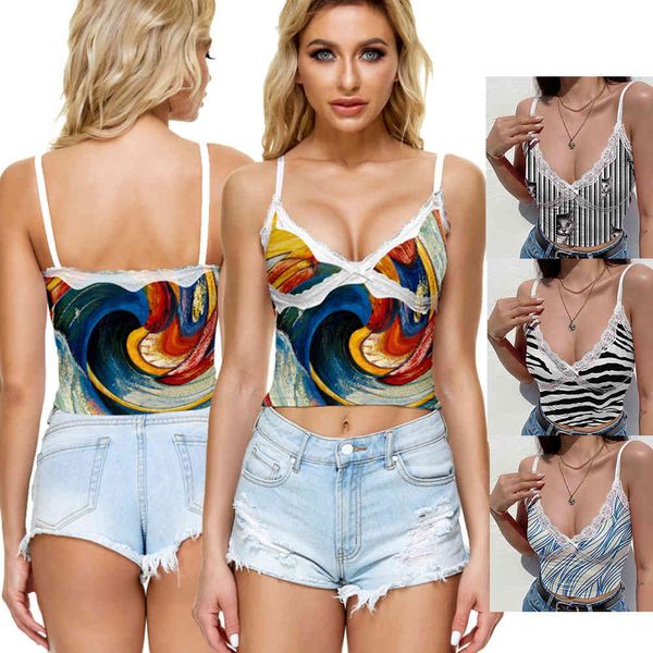 2021 summer new women ribbon stitching deep v-neck hill line print suspender vest, White;black
2021 summer new women ribbon stitching deep v-neck hill line print suspender vest, White;black