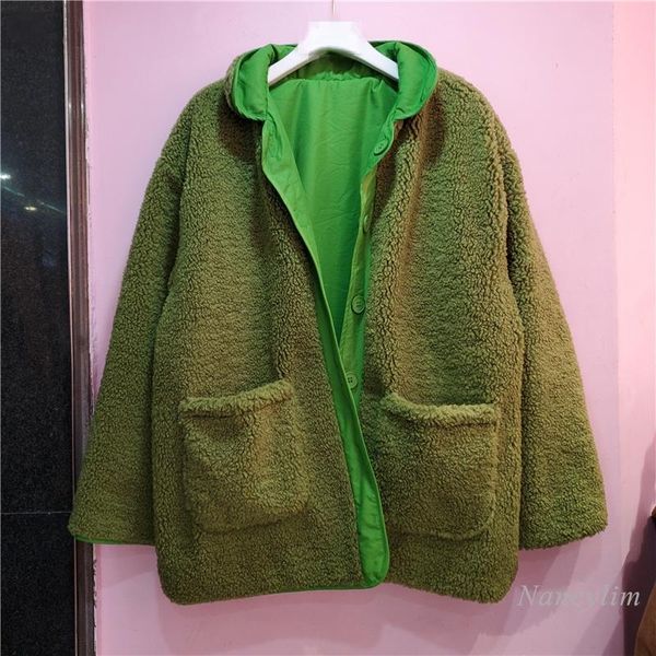 women's fur & faux double-sided lamb wool coat mid-length 2021 korean style autumn and winter thick loose cotton-padded, Black
women's fur & faux double-sided lamb wool coat mid-length 2021 korean style autumn and winter thick loose cotton-padded, Black