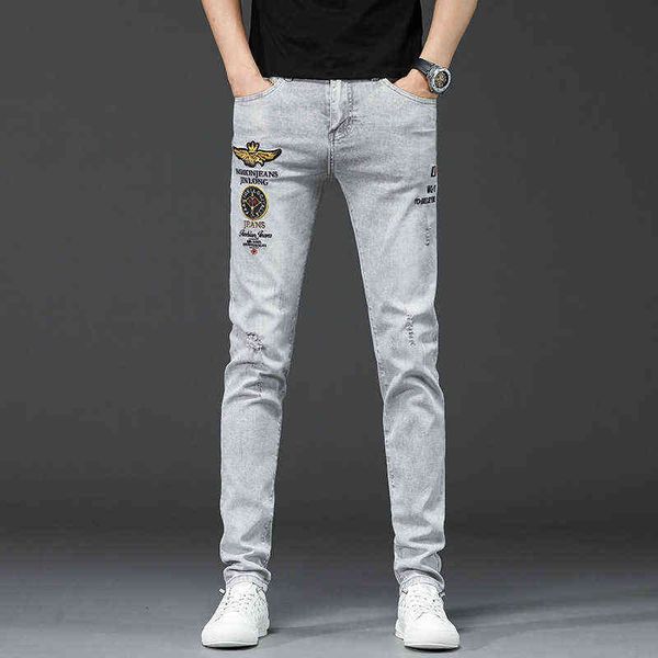 and mix match men's jeans with holes in spring summer, slim fit leggings, international special embroidery fashion aj, Blue
and mix match men's jeans with holes in spring summer, slim fit leggings, international special embroidery fashion aj, Blue