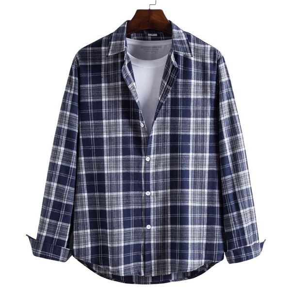 men's casual shirts men clothing 2021 autumn winter plaid long-sleeved shirt fashion lapel camisas para hombre, White;black
men's casual shirts men clothing 2021 autumn winter plaid long-sleeved shirt fashion lapel camisas para hombre, White;black