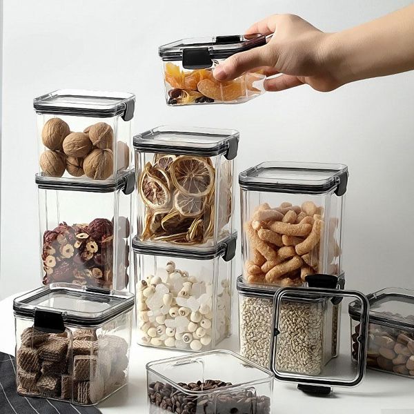 storage bottles & jars transparent kitchen fresh-keeping tank food sealed container plastic square grain organizer
storage bottles & jars transparent kitchen fresh-keeping tank food sealed container plastic square grain organizer