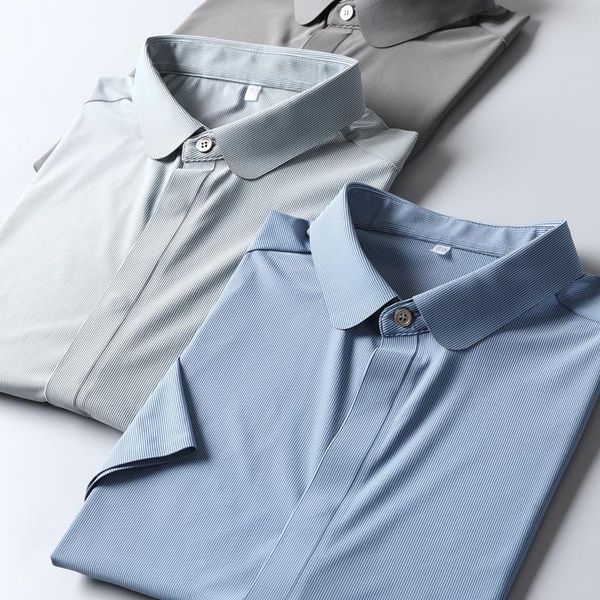 men's polos jsbd silkslip elassed-wrap stripe shirt summer short sleeve with round collar seamless glue, White;black
men's polos jsbd silkslip elassed-wrap stripe shirt summer short sleeve with round collar seamless glue, White;black