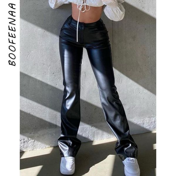 black pu leather trousers trendy clothes for women streetwear goth female high waist flare pants c67-ee30 women's & capris, Black;white
black pu leather trousers trendy clothes for women streetwear goth female high waist flare pants c67-ee30 women's & capris, Black;white