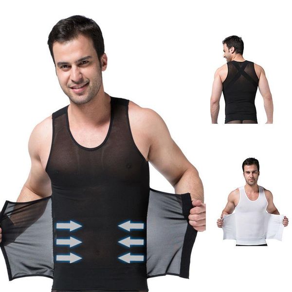men's abdomen control belly slimming body shaper vest fat burning waist support, Black;gray
men's abdomen control belly slimming body shaper vest fat burning waist support, Black;gray