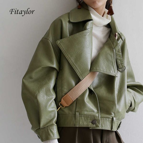 fitaylor loose pu leather batwing sleeve vintage leather jacket street casual outwear ladies biker leather coat multicolor 210909, Black
fitaylor loose pu leather batwing sleeve vintage leather jacket street casual outwear ladies biker leather coat multicolor 210909, Black