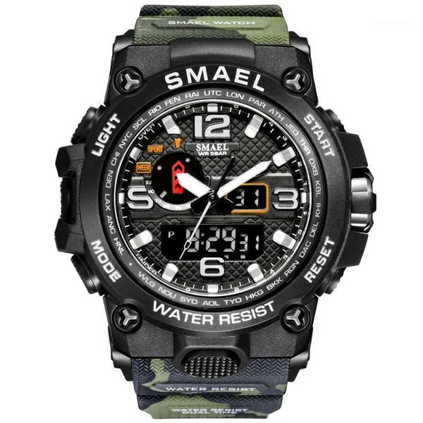 wristwatches smael watches men 50m waterproof clock alarm chronograph 1545d camouflage digital wristwatch quartz military watch sport, Slivery;brown
wristwatches smael watches men 50m waterproof clock alarm chronograph 1545d camouflage digital wristwatch quartz military watch sport, Slivery;brown
