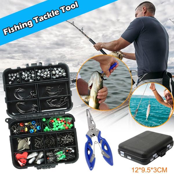 pcs/box fishing accessories kit including jigs hooks sinker weights swivels snaps with tackle box
pcs/box fishing accessories kit including jigs hooks sinker weights swivels snaps with tackle box