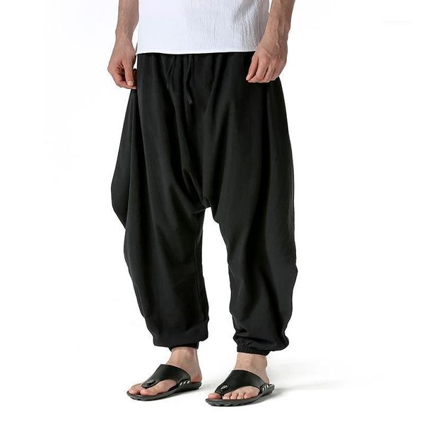 men's pants harem baggy men hakama linen casual wide leg mens japanese streetwear trousers cross-pants crotch, Black
men's pants harem baggy men hakama linen casual wide leg mens japanese streetwear trousers cross-pants crotch, Black