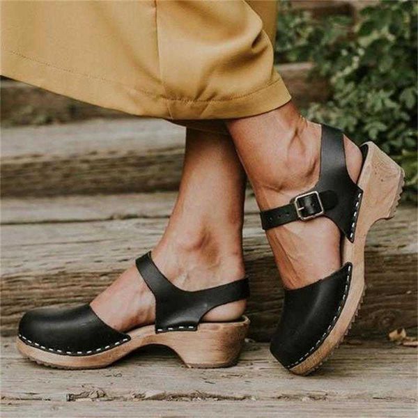 women's pu solid color mid-heel buckle classic sandals fashion trend daily casual spring summer and autumn shoes hl303 210624, Black
women's pu solid color mid-heel buckle classic sandals fashion trend daily casual spring summer and autumn shoes hl303 210624, Black