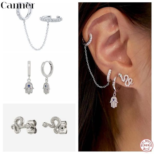 hoop & huggie canner real s925 sterling silver hanging earrings for women punk snake palm leopard head charming fine jewelry, Golden;silver
hoop & huggie canner real s925 sterling silver hanging earrings for women punk snake palm leopard head charming fine jewelry, Golden;silver