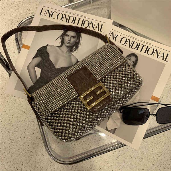 2021 water drill nail bead underarm bag with foreign style and versatile texture