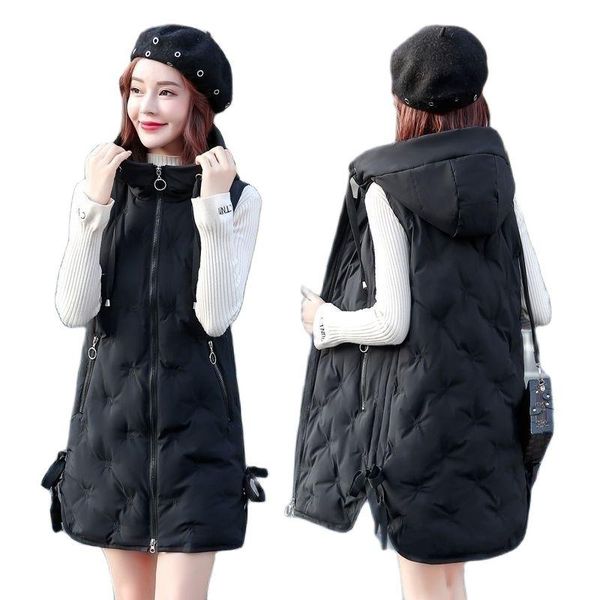 women's vests 2021autumn winter cotton vest jacket women mid-length down waistcoat all-match student coat female sleeveless outwear, Black;white
women's vests 2021autumn winter cotton vest jacket women mid-length down waistcoat all-match student coat female sleeveless outwear, Black;white