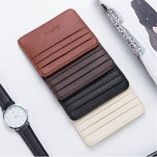 card holders 1pc fashion minimalist wallet pu leather holder short purse id candy color bank multi slot, Brown;gray
card holders 1pc fashion minimalist wallet pu leather holder short purse id candy color bank multi slot, Brown;gray