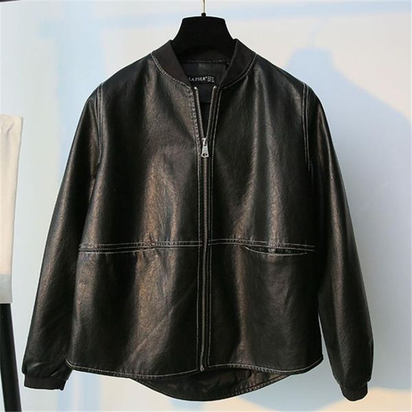 women's leather & faux gowyimmes 2021 korean version pu coat short jacket slim add velvet women paragraph pd1015, Black
women's leather & faux gowyimmes 2021 korean version pu coat short jacket slim add velvet women paragraph pd1015, Black