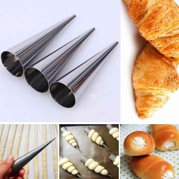 4/8pcs conical tube cone roll moulds spiral croissants molds cream horn mould pastry mold cookie dessert kitchen baking tool
4/8pcs conical tube cone roll moulds spiral croissants molds cream horn mould pastry mold cookie dessert kitchen baking tool