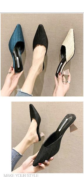 summer lazy fashion slippers women 1pcs, Black