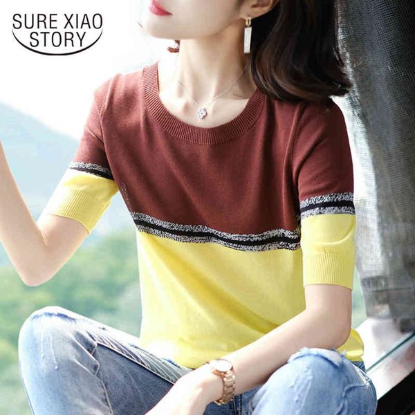 fashion base sweater summer short half sleeve o-neck ladies shirts thin loose pullover women blouses 8650 50 210417, White
fashion base sweater summer short half sleeve o-neck ladies shirts thin loose pullover women blouses 8650 50 210417, White