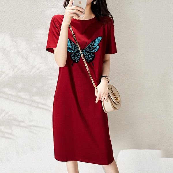 red butterfly print dress women korean casual students girls strsight long dresses short sleeve elegant o neck fashion clothes, Black;gray
red butterfly print dress women korean casual students girls strsight long dresses short sleeve elegant o neck fashion clothes, Black;gray