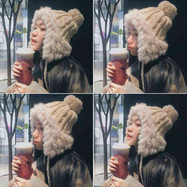 autumn and winter wool hat korean version lovely hair ball ear protection lei feng hat winter warm rabbit knitted fashion, Blue;gray
autumn and winter wool hat korean version lovely hair ball ear protection lei feng hat winter warm rabbit knitted fashion, Blue;gray