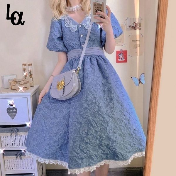 elegant blue fairy dress kawali vintage princess sweet lolita revolve casual puff sleeve pretty summer 210519, Black;gray
elegant blue fairy dress kawali vintage princess sweet lolita revolve casual puff sleeve pretty summer 210519, Black;gray