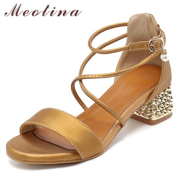 meotina ankle strap mid heels sandals crystal thick heel lady shoes round toe elegant summer beige yellow big size .5, Black
meotina ankle strap mid heels sandals crystal thick heel lady shoes round toe elegant summer beige yellow big size .5, Black