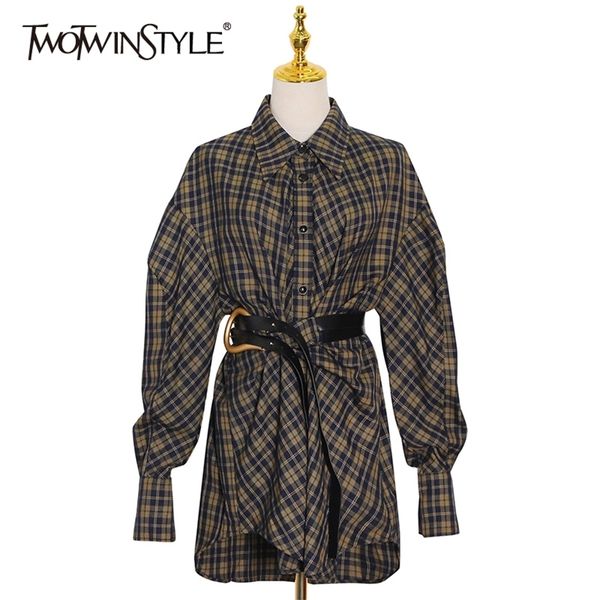 plaid tunic casual shirt for women lapel long sleeve high waist sashes korean blouse female fashion 210524, White
plaid tunic casual shirt for women lapel long sleeve high waist sashes korean blouse female fashion 210524, White