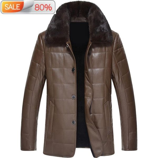 men's leather & faux autumn winter jacket genuine sheepskin coat real wool fur lining mens jackets mink collar ml-127605, Black
men's leather & faux autumn winter jacket genuine sheepskin coat real wool fur lining mens jackets mink collar ml-127605, Black
