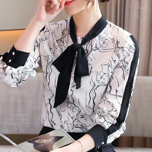 women's blouses & shirts long sleeve print chiffon blouse shirt women blusas mujer de moda 2021 bow collar blusa e334, White
women's blouses & shirts long sleeve print chiffon blouse shirt women blusas mujer de moda 2021 bow collar blusa e334, White