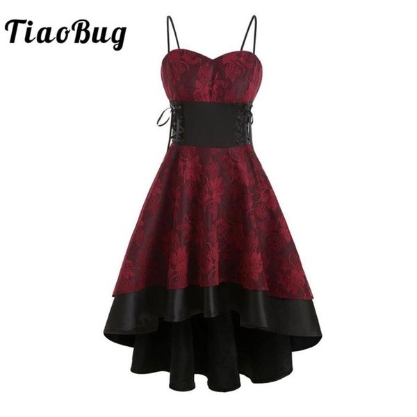 party dresses women ladies retro dress lace up embroidery spaghetti strap high low elegant women's banquet eveing vestido, White;black
party dresses women ladies retro dress lace up embroidery spaghetti strap high low elegant women's banquet eveing vestido, White;black