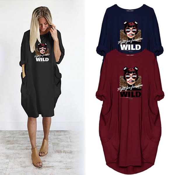 fashion woman dress cool girl print plus size letter leopard long sleeve pocket casual loose vintage femme party dresses, Black;gray
fashion woman dress cool girl print plus size letter leopard long sleeve pocket casual loose vintage femme party dresses, Black;gray
