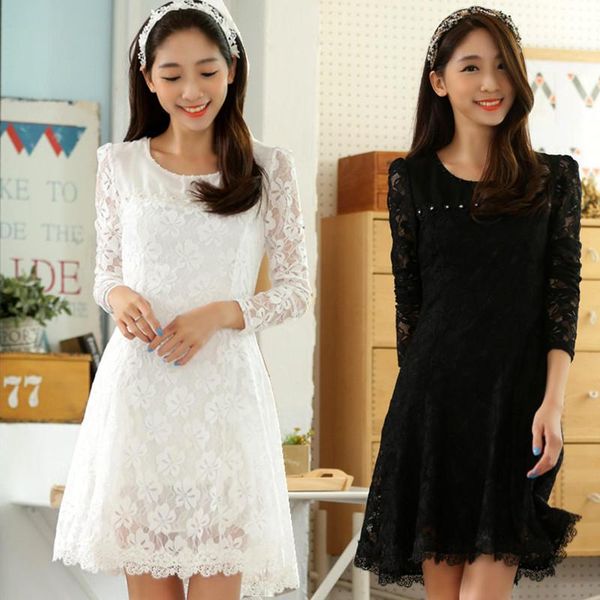 casual dresses f~3xl plus size summer ladies korean elegant beads pearl flower crochet lace dress women female big knee length slim party, Black;gray
casual dresses f~3xl plus size summer ladies korean elegant beads pearl flower crochet lace dress women female big knee length slim party, Black;gray