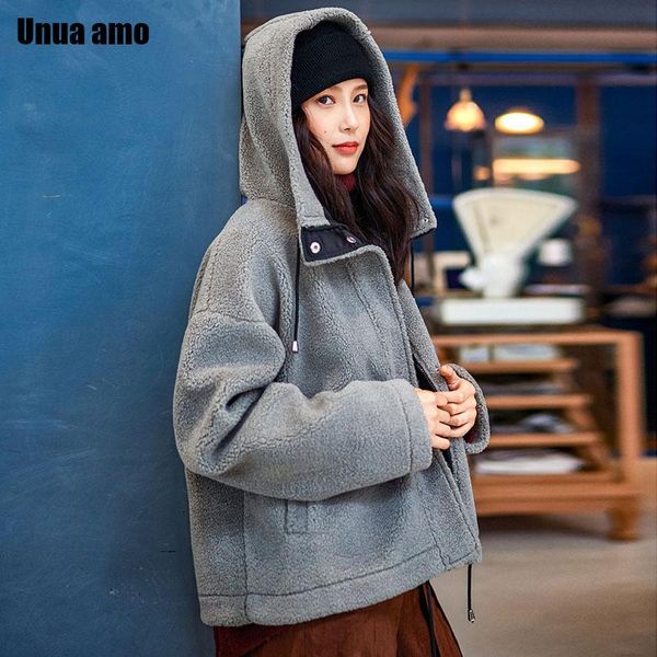 women's fur & faux unua amo artificial lambswool winter women plush coat fashion loose hooded overcoat short warm jacket, Black
women's fur & faux unua amo artificial lambswool winter women plush coat fashion loose hooded overcoat short warm jacket, Black