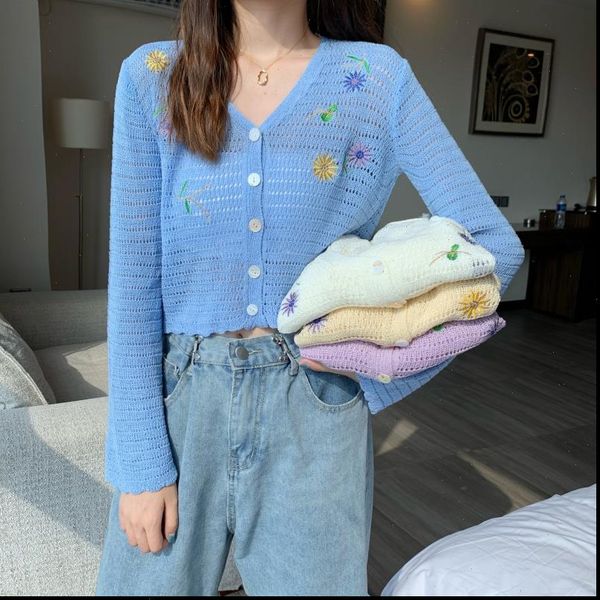 women womens sweaters knitted casual sweet daisies cardigans lady embroideried flowers hollow out thin cardigan crop female, White;black
women womens sweaters knitted casual sweet daisies cardigans lady embroideried flowers hollow out thin cardigan crop female, White;black