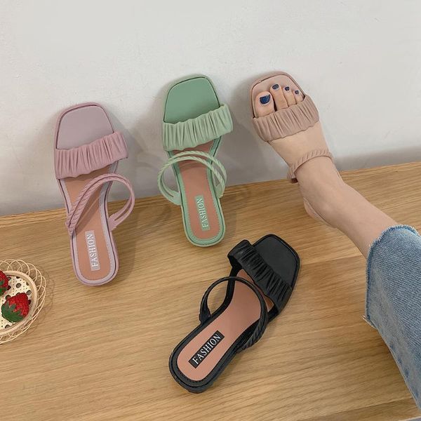 women sandals med square heel open toe summer slip on casual holiday slippers slides shoes pumps, Black
women sandals med square heel open toe summer slip on casual holiday slippers slides shoes pumps, Black