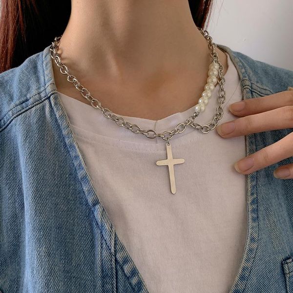 chokers shixin simple stainless steel chain with pearl/cross pendant necklace for women/men korean short choker fashion jewelry, Golden;silver
chokers shixin simple stainless steel chain with pearl/cross pendant necklace for women/men korean short choker fashion jewelry, Golden;silver