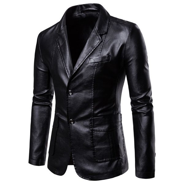 exquisite high-end suit men's leather autumn and winter fit lapel pu blazer, White;black
exquisite high-end suit men's leather autumn and winter fit lapel pu blazer, White;black