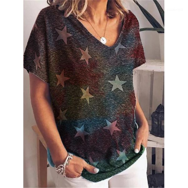 women's t-shirt loose streetwear women harajuku t shirt fashion star plaid heart-shaped print v-neck short sleeve lady summer tee, White
women's t-shirt loose streetwear women harajuku t shirt fashion star plaid heart-shaped print v-neck short sleeve lady summer tee, White