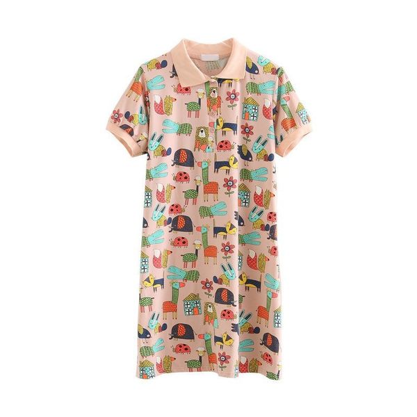 white pink green cartoon print polo shirt dress turn down collar short sleeve mini casual straight summer d1006 210514, Black;gray
white pink green cartoon print polo shirt dress turn down collar short sleeve mini casual straight summer d1006 210514, Black;gray