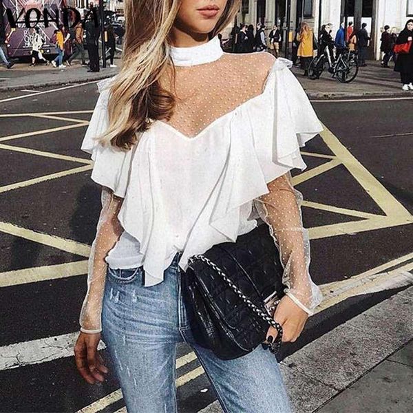 korean gothic women fishnet dots mesh blouse transparent ruffle elegant ladies modis turtleneck blusa mujer ropa plus size women's blou, White
korean gothic women fishnet dots mesh blouse transparent ruffle elegant ladies modis turtleneck blusa mujer ropa plus size women's blou, White