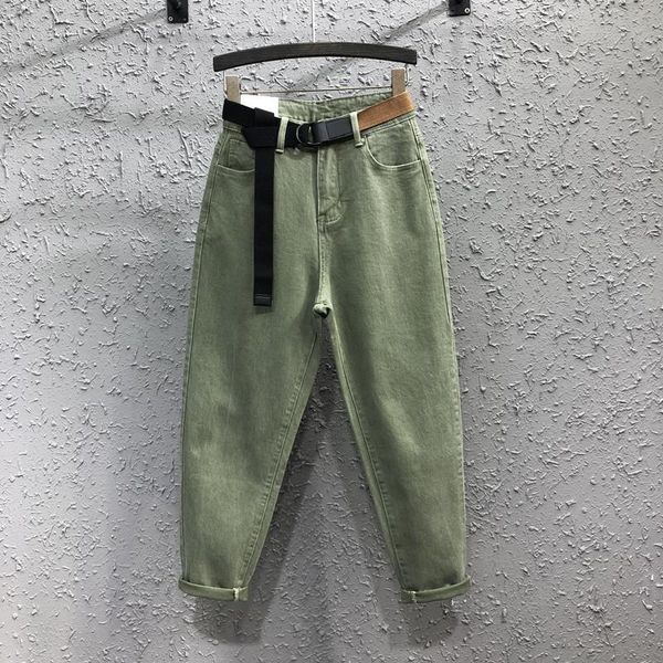 women's jeans armygreen harem denim pants 2021 spring autumn high waist loose turnip cross-pants pure color female casual trousers, Blue
women's jeans armygreen harem denim pants 2021 spring autumn high waist loose turnip cross-pants pure color female casual trousers, Blue