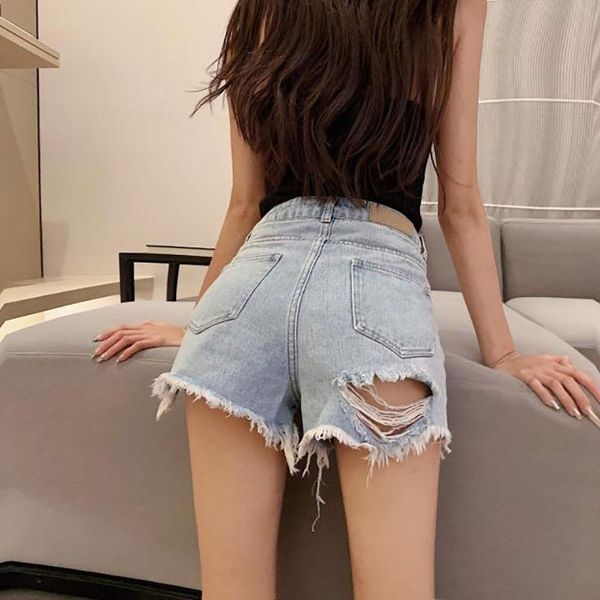 women's jeans summer broken shorts female bf wind loose high waist thin pants korean version chic casual fashion, Blue
women's jeans summer broken shorts female bf wind loose high waist thin pants korean version chic casual fashion, Blue