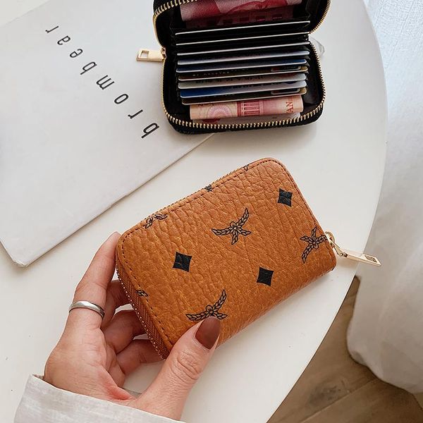 card holders 2021 mc fashion women holder pu leather zipper crdit wallet function 10 bits big position business credit id cardbag, Brown;gray
card holders 2021 mc fashion women holder pu leather zipper crdit wallet function 10 bits big position business credit id cardbag, Brown;gray