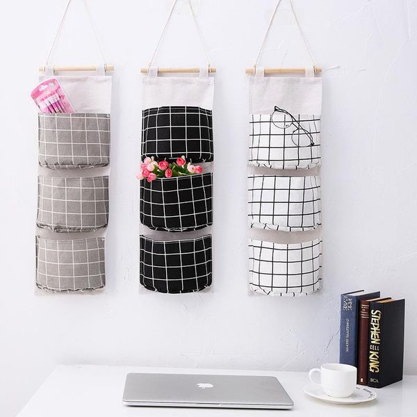 grid pattern cotton linen hanging storage bag 3 pockets wall mounted wardrobe hang door cosmetic toys organizer boxes & bins
grid pattern cotton linen hanging storage bag 3 pockets wall mounted wardrobe hang door cosmetic toys organizer boxes & bins