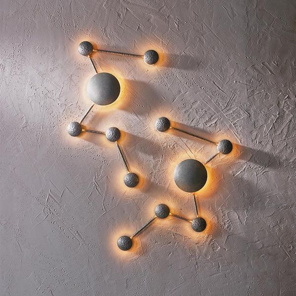 wall lamp light luxury full copper background personality creative constellation art entrance hallway