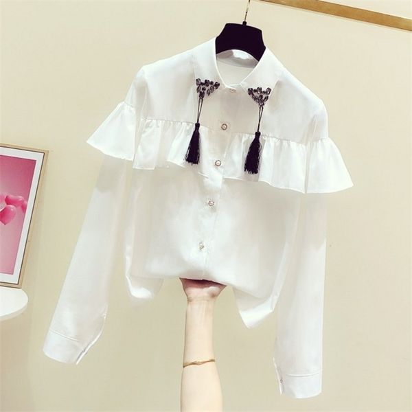 luxury autumn women's turn down collar tassel long sleeves ruffles shirt ladies female all-match shirts blouse a3719 210519, White
luxury autumn women's turn down collar tassel long sleeves ruffles shirt ladies female all-match shirts blouse a3719 210519, White
