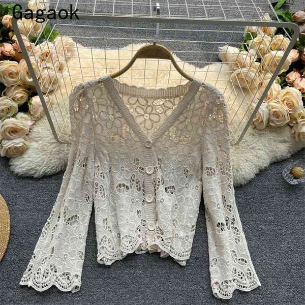 lace blouse women spring autumn v-neck hollow out sweet solid shirts slim korean fashion chic wild blouses 210531, White
lace blouse women spring autumn v-neck hollow out sweet solid shirts slim korean fashion chic wild blouses 210531, White