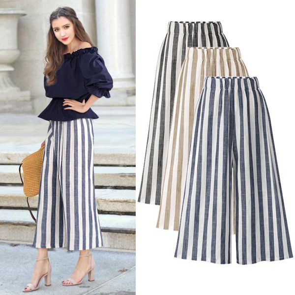 women's pants & capris plus size loose wide leg women cotton line trousers strip high waist female streetwear spodnie clothes, Black;white
women's pants & capris plus size loose wide leg women cotton line trousers strip high waist female streetwear spodnie clothes, Black;white