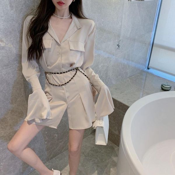casual dresses coigarsam women dress full sleeve high turn-down collar waist chain robe vestidos, Black;gray
casual dresses coigarsam women dress full sleeve high turn-down collar waist chain robe vestidos, Black;gray