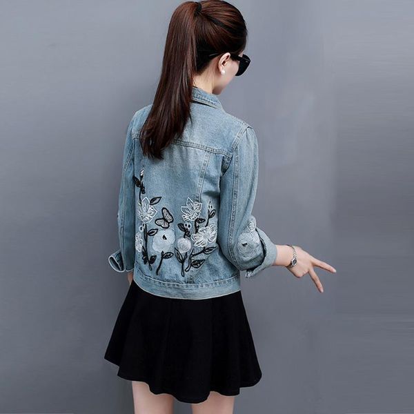 women's jackets streetwear embroidery jean jacket for women slim casual blue vintage coats female outwear short denim feminine, Black;brown
women's jackets streetwear embroidery jean jacket for women slim casual blue vintage coats female outwear short denim feminine, Black;brown