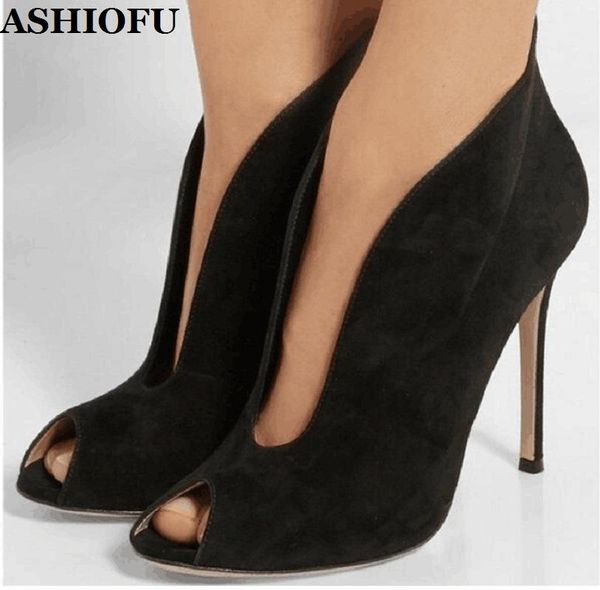 dress shoes ashiofu handmade ladies high heel pumps peep-toe faux-suede party prom large size evening fashion court, Black
dress shoes ashiofu handmade ladies high heel pumps peep-toe faux-suede party prom large size evening fashion court, Black